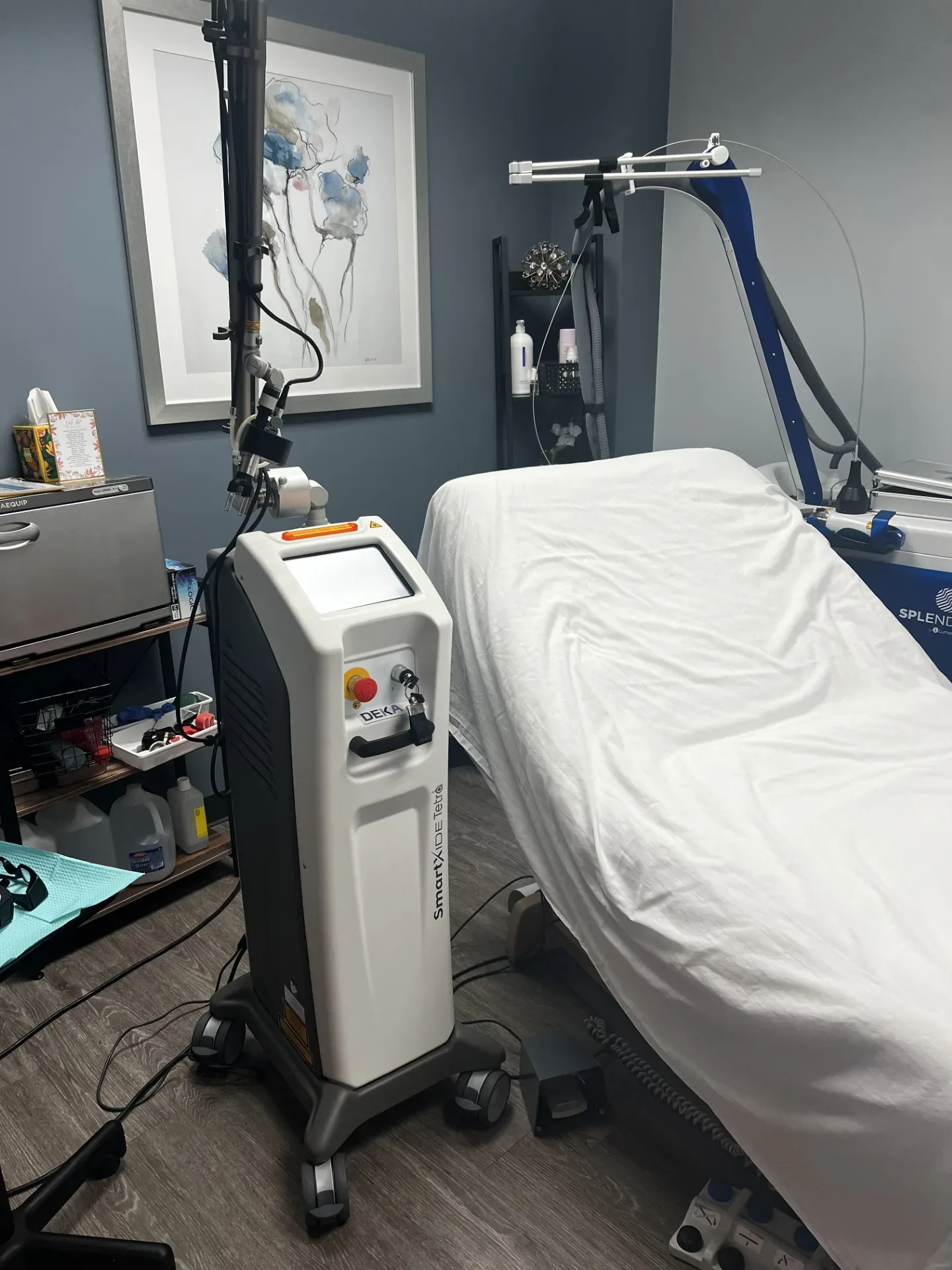 Laser treatment room at Elemental Esthetics in Creve Coeur, Missouri
